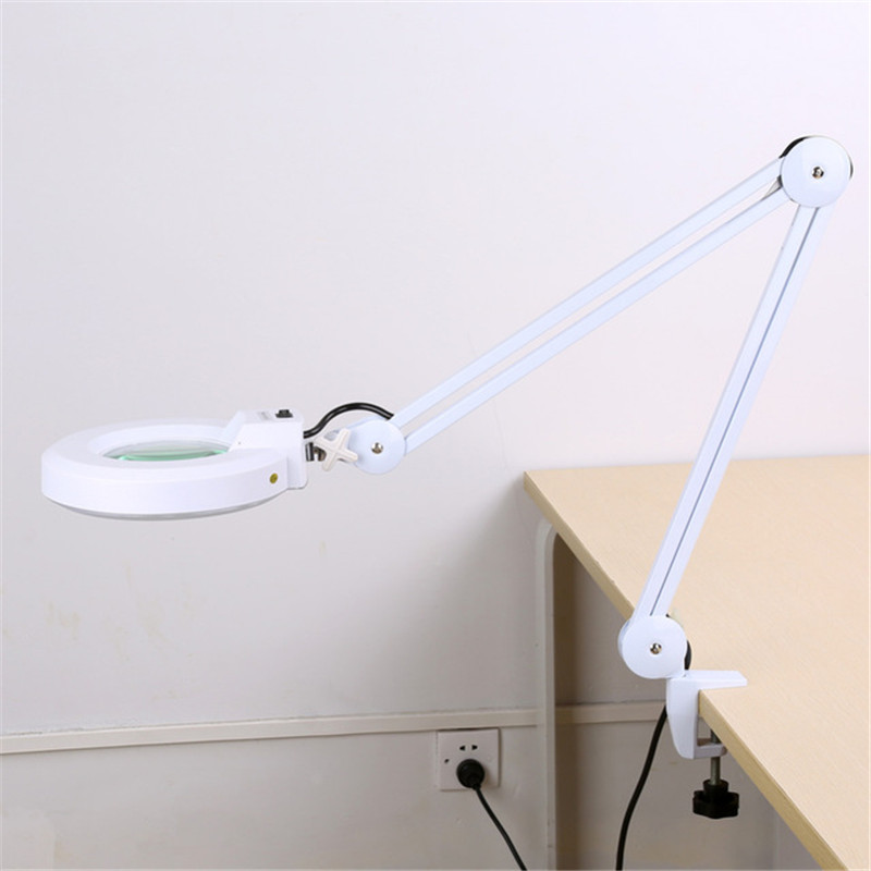 Factory wholesale Gel Curing Lamp - Faceshowes 5X Magnifying Lamp LED Light White Desktop Loupe for Spa FTD-13-1 – Rongfeng