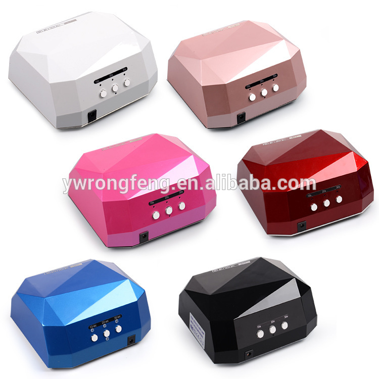 Diamond Shaped Curing Nail Dryer 24W CCFL & LED UV Nail Lamp, with Fixed Timer 10s, 30s, 60s (pink)