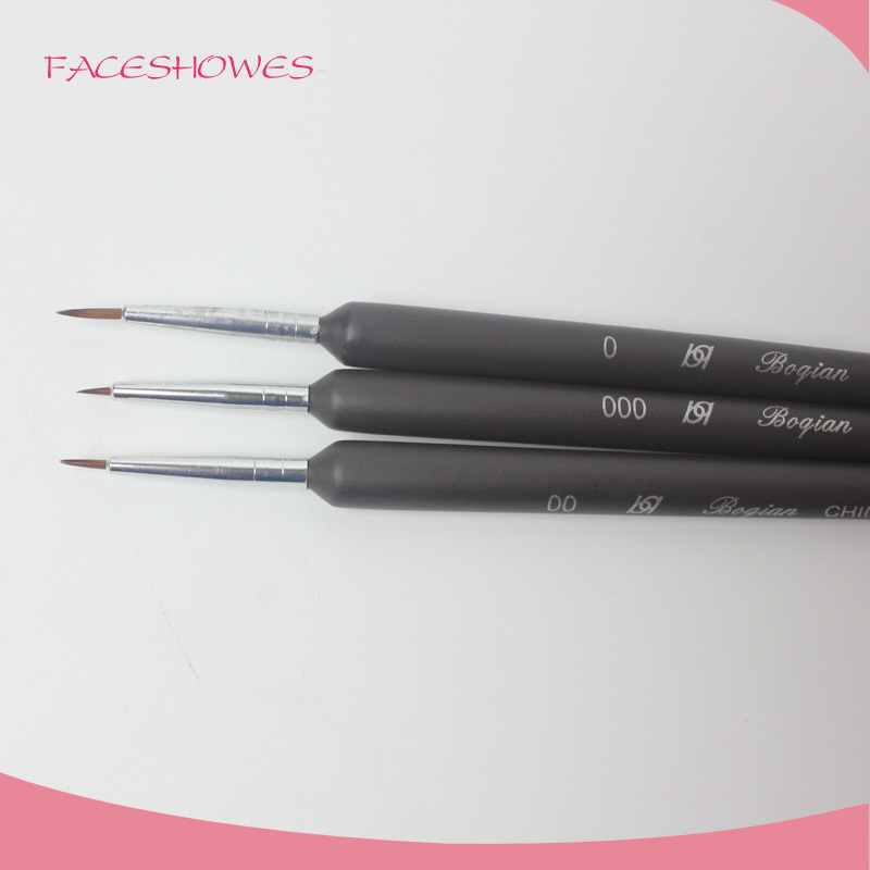 Faceshowes 3Pcs Dotting Painting Drawing UV Gel Liner Polish Brush Tool Nail Art Pen