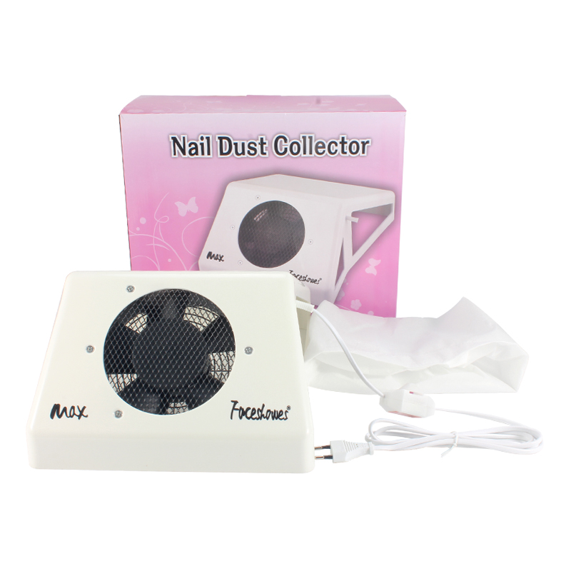 2019 Max Power 65W White Color Manicure Vacuum With Bag Nail Dust Collector Nail Fan Russian