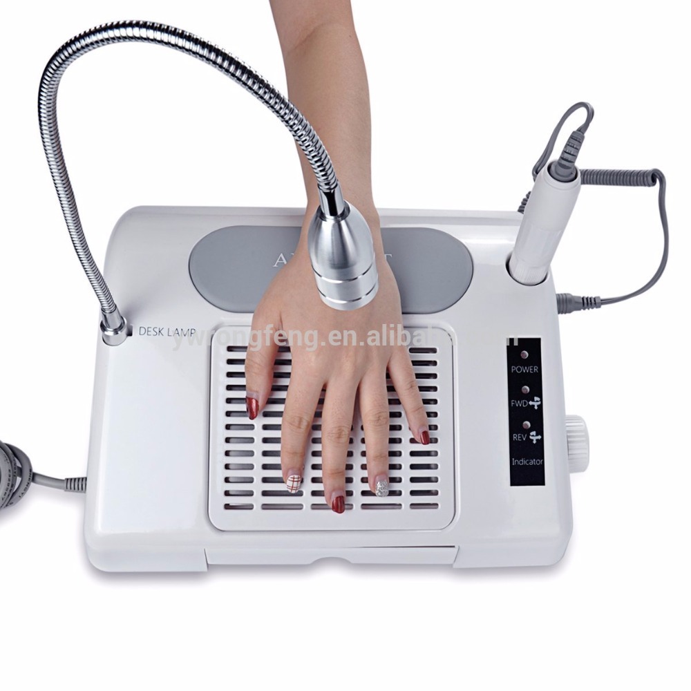 Pro 3 in 1 Multifunctional Salon Tool 35000rpm Nail Drill Suction Dust Collector Machine with Desk Lamp Nail dust collector