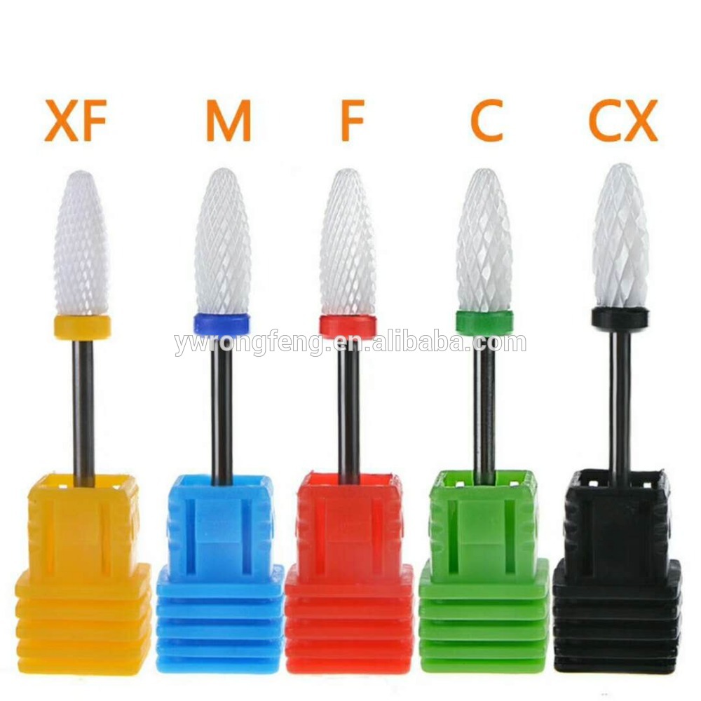 China Factory for Nail Drill Bits - Nail Ceramic Drill Bits Flame Style Top 3/32" Shank Colors For Nail Tooth Care D-1-2 – Rongfeng