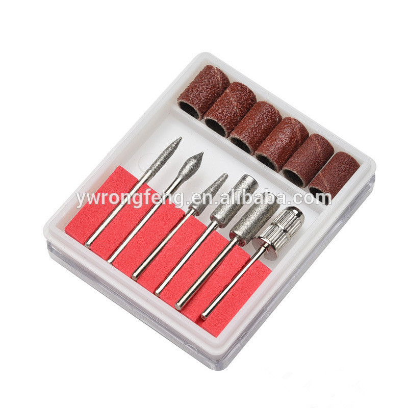 6PCS Drill Bits and Sanding band for Nail Drill Replacement Set Nail Electric File Metal Bits