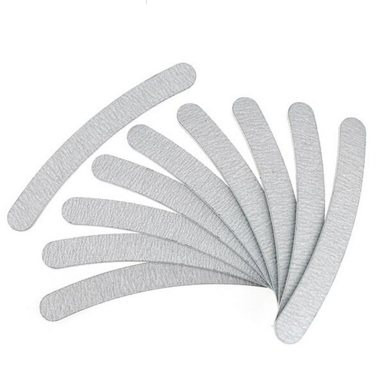 High Quality Professional Nail Files 100/180 Buffer Double Side Gray Color Curve Banana Nail Art Care Tools
