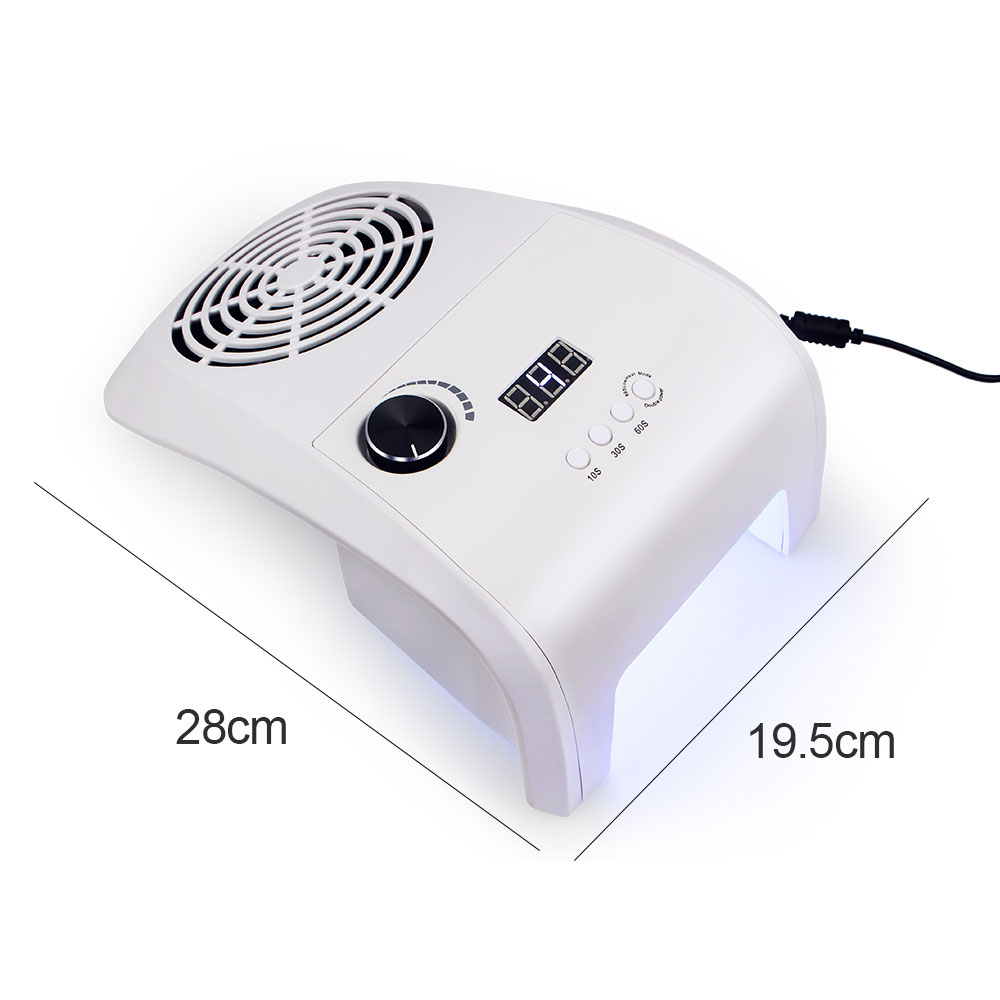 80W 2 IN 1 Nail Dust Suction Collector with Nail Lamp Vacuum Cleaner with Powerful Fan Dust Collector