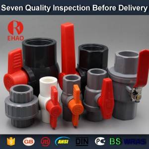 2-1/2” PVC round compact ball valve thread ends factory