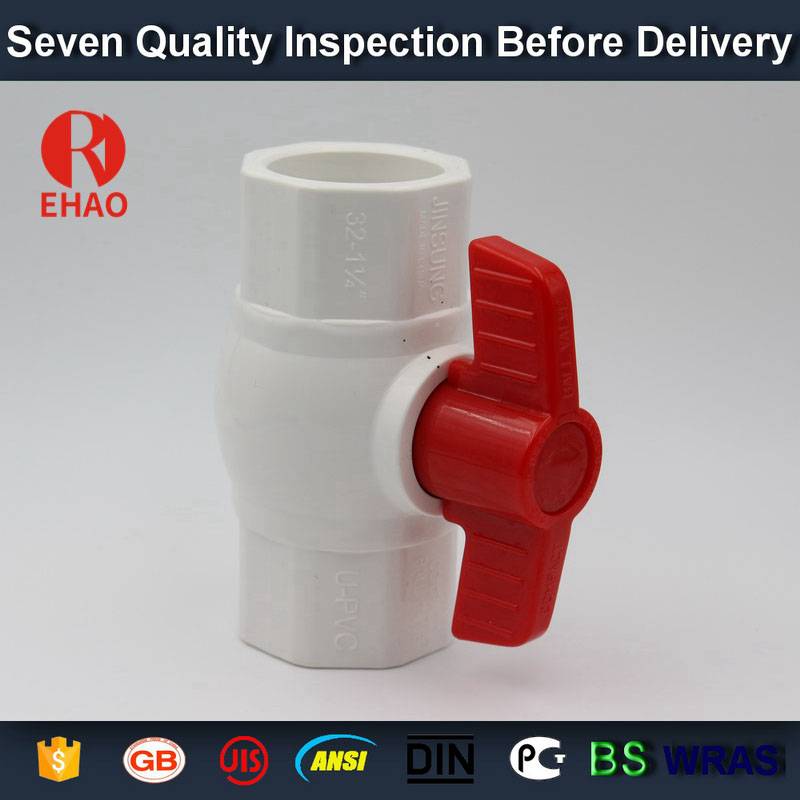 2” (63) PVC octagonal compact ball valve schedule 40, inline, socket FNPT,china