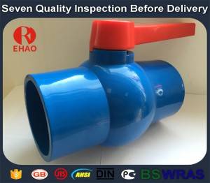1-1/2”(50mm)   round compact PVC ball valve solvent socket , Plastic ball valve