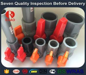 1-1/2 ”(50) 770 PVC octagonal compact ball valve solvent berakhir pabrik
