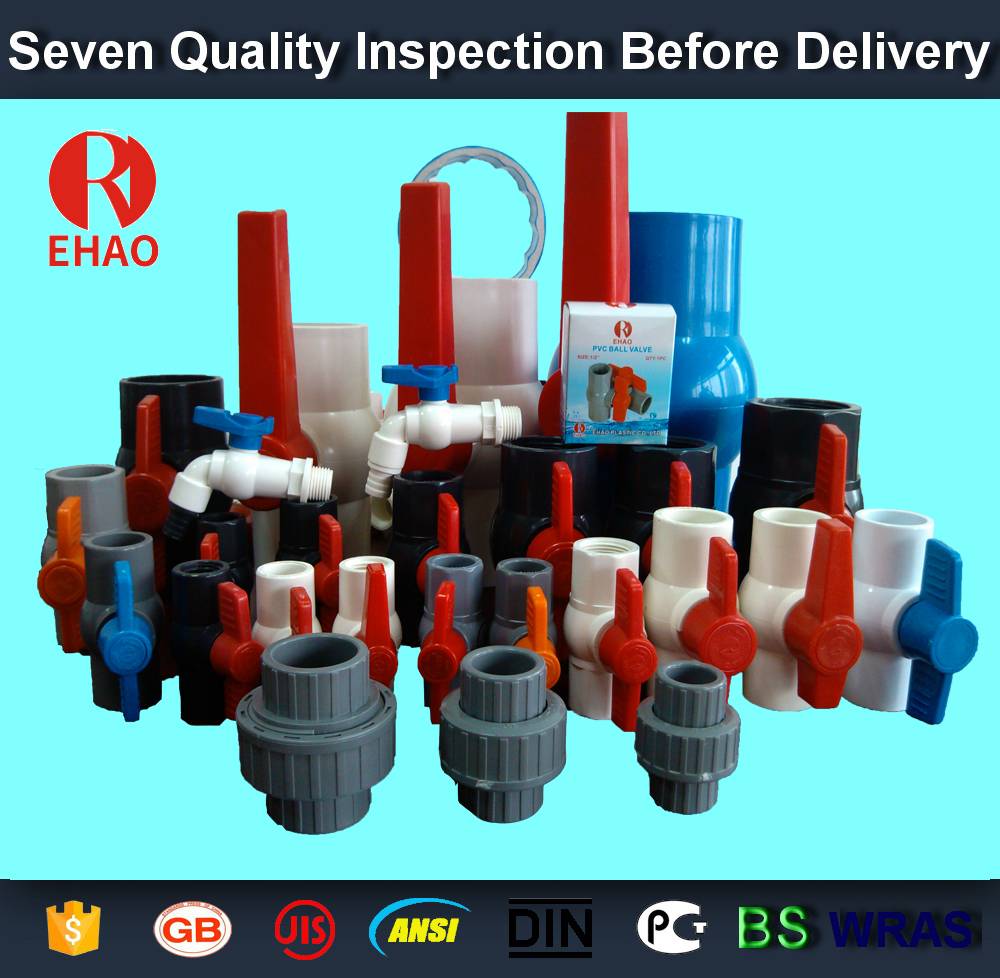 professional factory provide 2”(63mm)   round compact PVC ball valve solvent socket , Plastic ball valve Factory in Atlanta