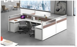 Elegant White Color Commercial Office Staff Computer Workstation Desk China furniture factory