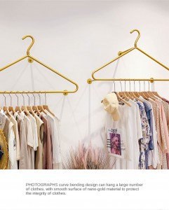 Metal garment Clothes Rack Store Display wall mounted hanger Golden Simple Iron Shop Decoration Shelf