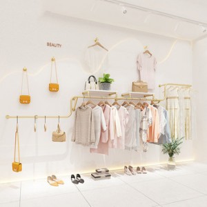 wall-mounted coat hanger short clothing display rack