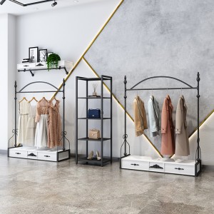 Clothes Display Rack Fashion Store  Standing Metal Display Rack For Boutique Clothes Store