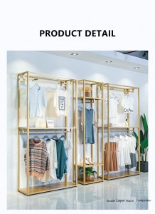 Clothing Store Display Stand Floor-Type Shelf Standing Cloth Metal Iron Rack