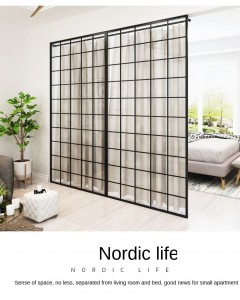 Nordic Golden Iron Screen Home Living Room Decorative  Screens & Room Dividers Grid Screen Rack Office Hotel Partition Seat Screen
