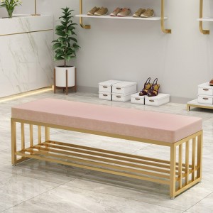 Home Clothing Store Dressing Room Multi-Function Metal Shoe Changing Bench