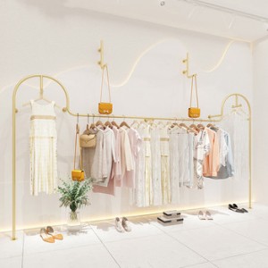 wall-mounted coat hanger short clothing display rack