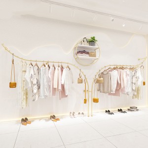 customized boutique clothing shop metal wall display fashion garment rack