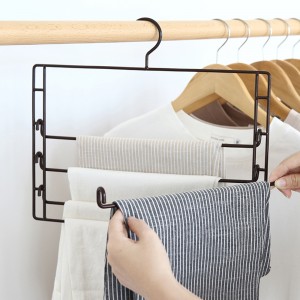 EKR Multi-Function Trousers Pants Clothes Hangers Closet Storage Organizer Multipurpose for Jeans Scarf Ties Legging Wardrobe Space Saver 4 Collapsible Swinging arm Multilayer Hanger