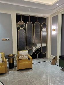 Customized Modern Minimalist Iron Glass Screen Rotatable Household Living Room Entrance Partition Room Dividers