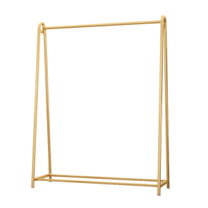 Modern Gold Clothing Store Display Free Stands Organizer Floor-Type Garment Racks Hanging Rod Iron Pipe Clothes Rack