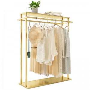 Estante de roupa dourado colgante lateral de dobre fila Fábrica de estantes de roupa