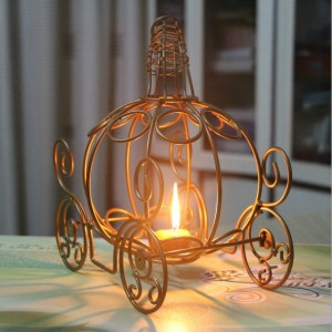 Suporturi de lumânări de dovleac din fier forjat din metal rustic cu ridicata pentru masă China