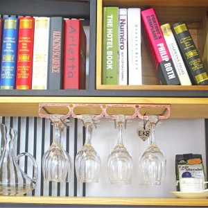 EKR под шкафом для бокалов для вина и подставок для кружек, кухонный столовый органайзер для хранения (бронза, 1 ряд, 1 полка)