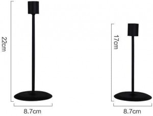 Black Metal Candlesticks for Taper Candles Table Romantic for Wedding Birthday Dinner Home Bar Decorative
