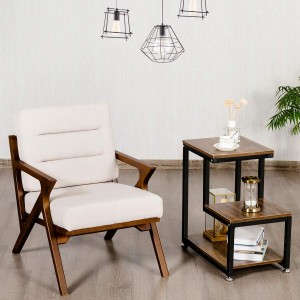 Factory wholesale China Modern Stainless Steel Glass Square Gold End Bed Side Table