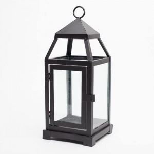 Small Contemporary Metal Lantern Black