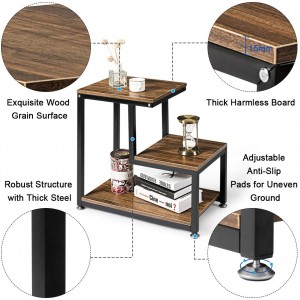 100% 원래 중국 2021 뜨거운 판매 현대 가정 가구 소박한 디자인 금속 다리 나무 침대 작은 커피 사이드 테이블 거실