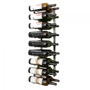 Wall Series – 18 Bottle Wall Mounted Wine Rack (Brushed Nickel) Stylish Modern Wine Storage with Label Forward Design