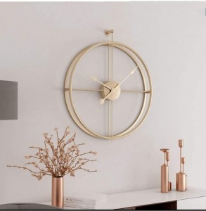 Wholesale China New Style Clock Antique Metal Frame Round Decorative Wall Clock