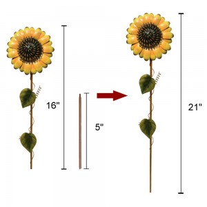 Wholesale Customized Outdoor Metal Iron Garden Sunflower Yard Stake Ffor Lowes China