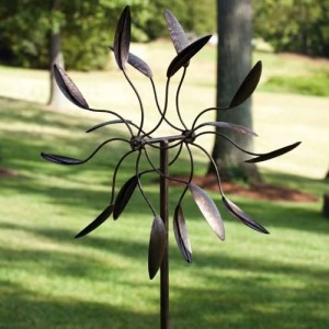 Garden Twirler Powder-Coated Metal Kinetic Wind Spinner – 24”W x 6”W x 82”H