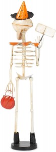 Vintage stående skelet uhyggelig hvid 33 x 12 jern metal Halloween figur