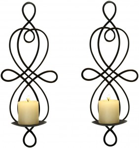  Iron Wall Candle Holder Sconce (Set of 2)