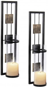 Wall Sconce Candle Holder Metal Decorations for Living Room, Bathroom, Dining Room, Set of 2