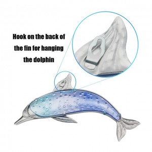 Seni Hiasan Gantung Dinding Dolphin Biru Logam untuk Pengeluar Ruang Tamu Dapur