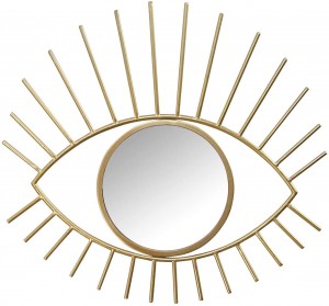  Stratton Home Decor Gold Metal Eye Wall Mirror