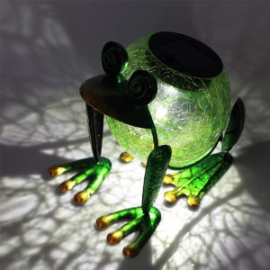 Dekorasi Waterproof LED Solar Green Frog Lampu wengi kanggo Suppliers Tabletop China
