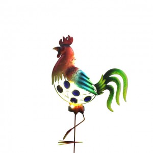 Ornamental Farm Animal Rooster Solar Garden Stakes para sa Pathway Lawn Factory