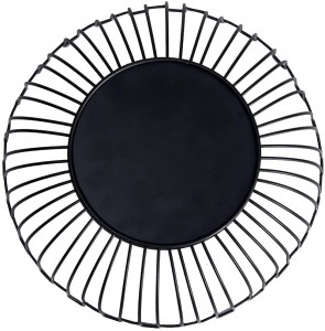 Cistella de fruita de filferro gran negre Cistella de fruita decorativa de metall de 10,8 polzades per a emmagatzematge de taulell de cuina Suport central de taula de menjador