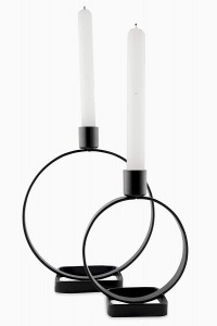 Sodoben kovinski svečnik |Železno držalo za svečnike, mat črna (komplet 2)