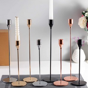 Matte Black Candle Holders Set ng 3 para sa Taper Candles, Decorative Candlestick Holder para sa Kasal, Dinning, Party, Fits 3/4 inch Thick Candle & Led Candles (Metal Candle Stand)