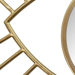 Stratton Espelho de parede de olho de metal dourado para decoração de casa