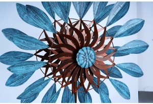 Outdoor Metal Kinetic Garden Wind Spinners - Dekorativ Rasen Ornament Wind Mills - Eenzegaarteg Outdoor Rasen a Gaart Dekor
