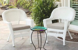 Glass Top Hand Painted Nautical Outdoor Accent Side Round Table (Dolphin)